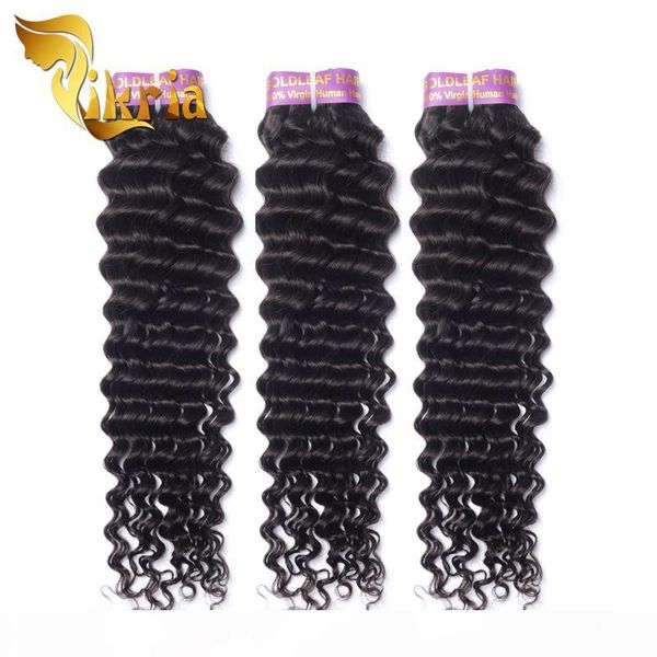 

qualtity human hair products 3pcs lot brazilian indian peruvian malaysian hair deep wave 100% unprocessed hair extensions shipping free, Black