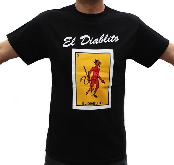

el diablito men's t shirts black short sleeve round neck t shirt promotion retro print shirt tee sport hooded sweatshirt hoodie