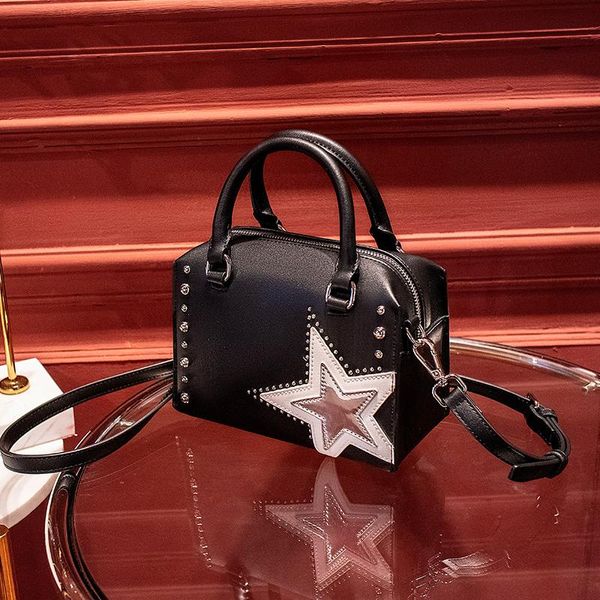 

2020 new fashion trend messenger bag panelled five-pointed star all-match shoulder portable boston bags women purse and handbags