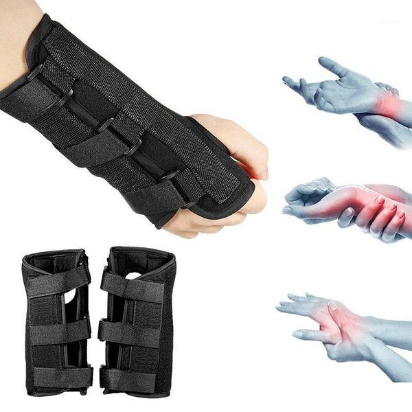 

wrist support carpal tunnel pads brace sprain forearm splint strap protector &t81, Black;red