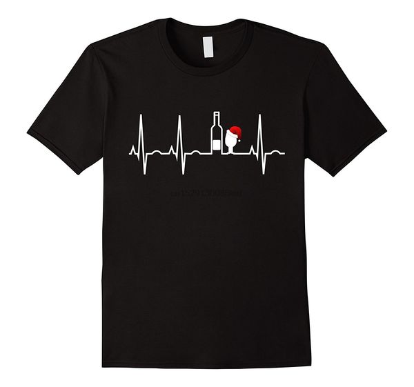 

рождество вино рубашка вино lover праздник футболка вина heartbeat новая мода с коротким рукавом футболка новизна tops спорта с капюшоном ho