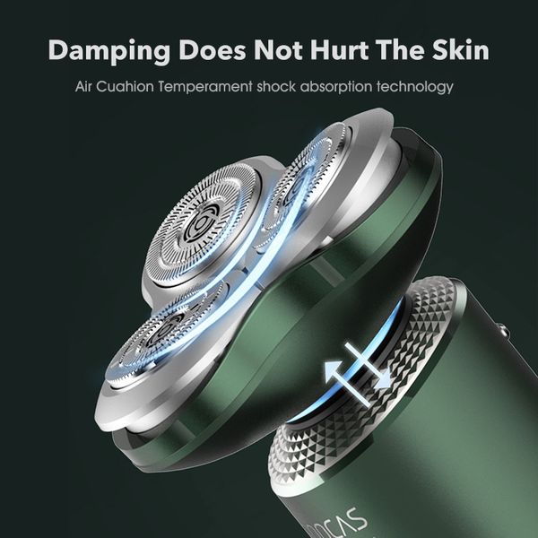 

Electric Shaver S5 Green 4 in 1 Men Facial Cleaning Brush IPX7 Waterproof Rechargeable Razors Nose Ear Hair Trimmer