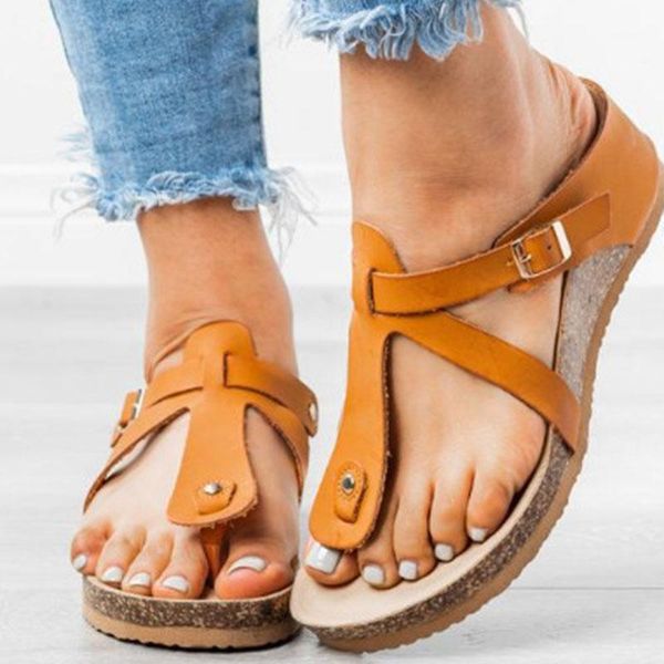 

slippers 2021 pu black women summer beach casual shoes retro flat slides thick-soled cork slipper wood flip flops slipper1
