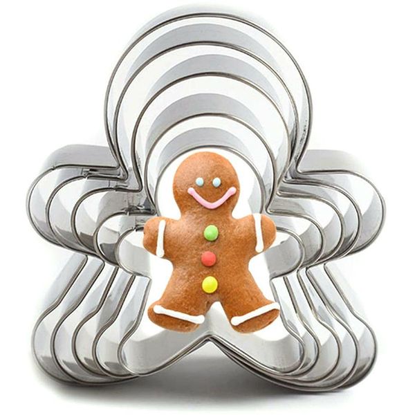 

5-piece household gingerbread man shape cake cookie durable stainless steel mold q1218
