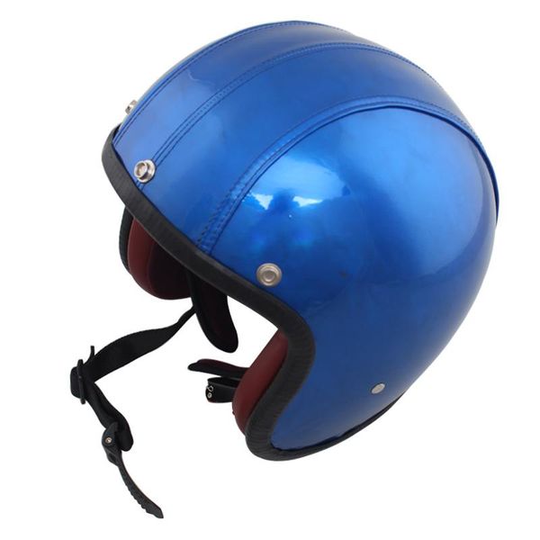 

motorcycle helmets universal retro helmet blue half face for chopper scooter cruiser motocross racing biker rider vintage safety