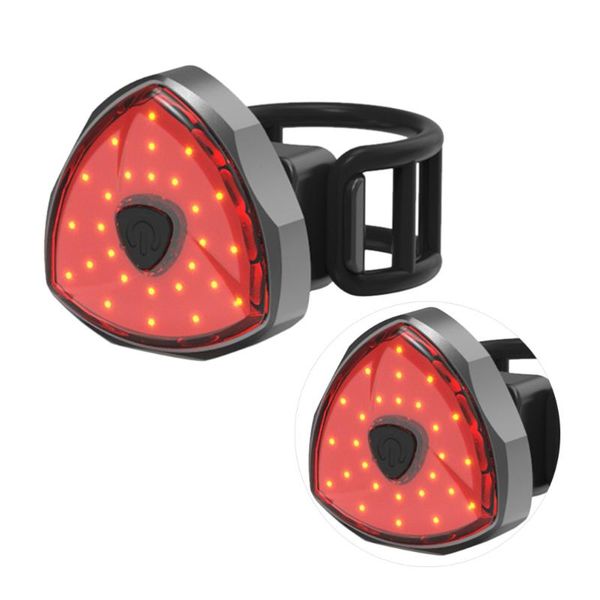 

bike lights super bright tail light 6 mode options red stead flash intelligent brake (intellisense type black)