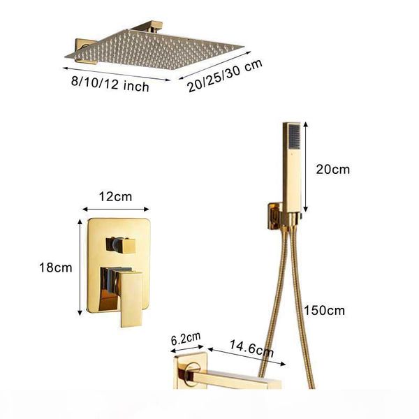 

shower set wall rain shower bathroom bathtub mixer tap mounted faucet uythner gold shower faucet bath bathroom faucet ofetm packing2010