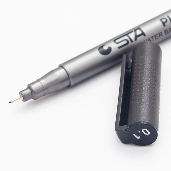 

9 шт. лот кисть на водной основе маркеры различные размеры пигмент треугольный fineliner рисует эскиз ручки художественные принадлежности ка, Black;red