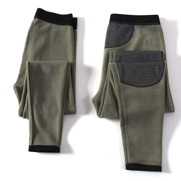 

winter new wormwood men's and women's thickened one-piece plush high waist warm leggings women can wear pants long johns thermal u, Black;white