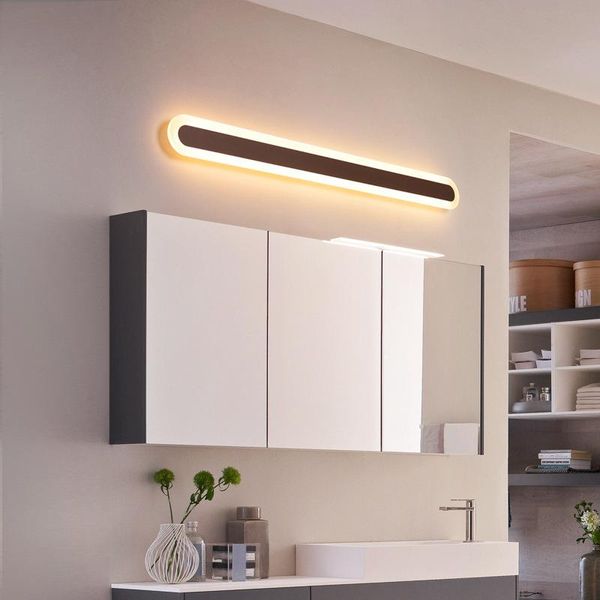 

modern led mirror lamp iron ac85-265v modern wall lamp bathroom 40cm 60cm 80cm 100cm 120cm wall mirror hollywood