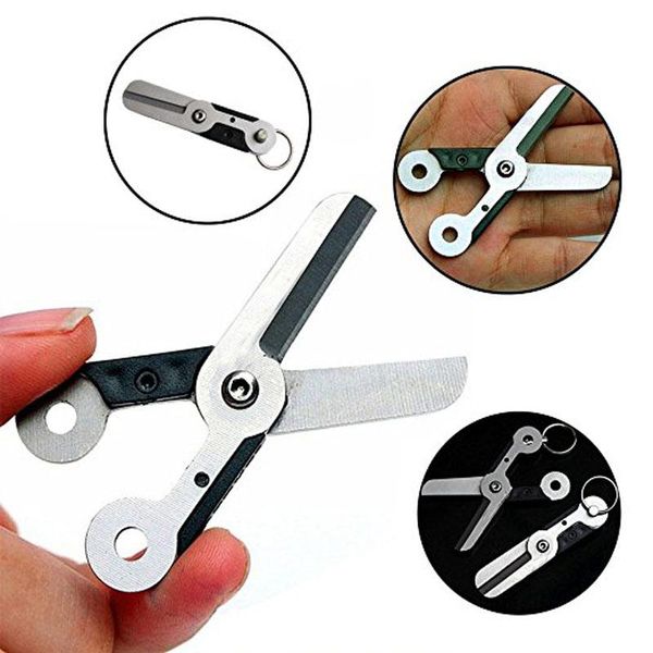 

edc gear mini spring fold cutter outdoor tool scissor gadget pocket keychain camp cut latch multi kit travel hike chain key ring wmtrqt