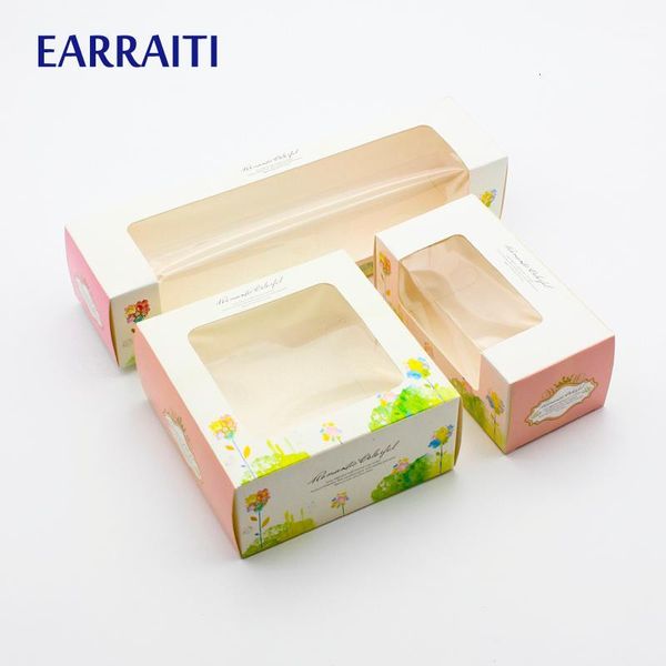 

gift wrap 50pcs paper box for wedding party birthday cupcake with window flowers carton muffin cake candy favor baking packaging1