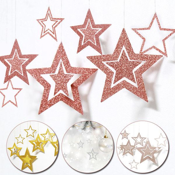 

garland star shape banners 7pcs baby shower girls bunting hanging paper happy birthday christmas wedding party home decor