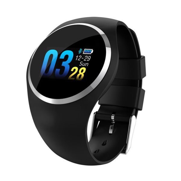 

color round q1 screen smart bracelet ip68 waterproof heart rate blood prsure oxygen exercise super long standby watch, Blue