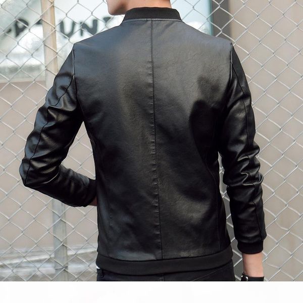 

autumn winter men's leather coat korean slim fit leather jackets fashion casual outwear for man jacket, Black;brown