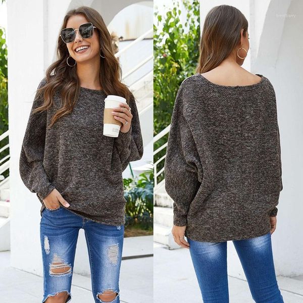 

fashion women long sleeve sweater casual loose knitted pullover jumpers for female1, White;black