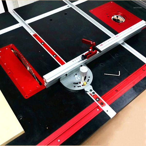 

woodworking tool miter gauge and 400/600/800mm alluminium fence with metric scale,saw flip cover plate,ruter table insert plate1