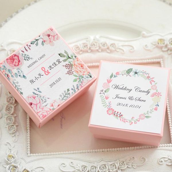 

gift wrap customized any text language chocolate holder candy boxes wedding return gifts custom favor box for guests