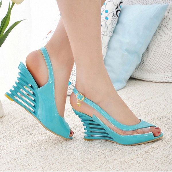 

women wedges fashion slingbacks woman 2020 transparent high heels women's casual peep toe ladies buckle female shoes plus size #uy9s