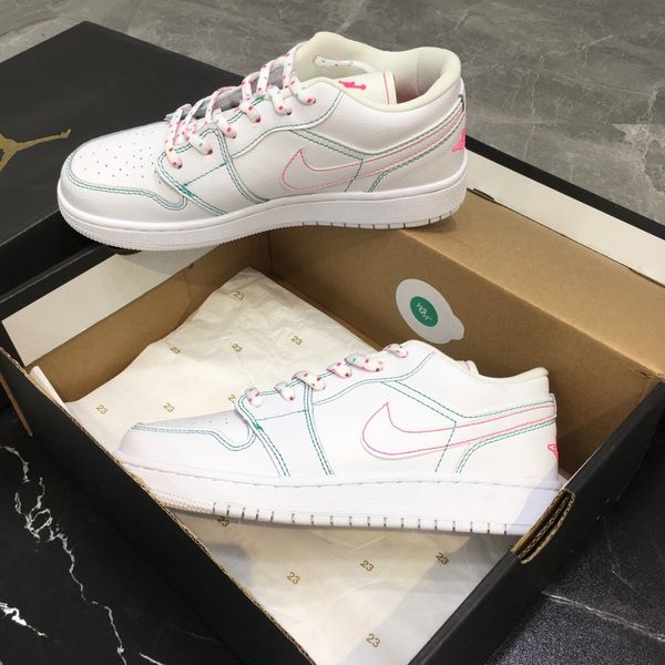 

designer womens casual shoes luxury white pink green suture mesh round head sneakers flat heel with box size 36-45, Black