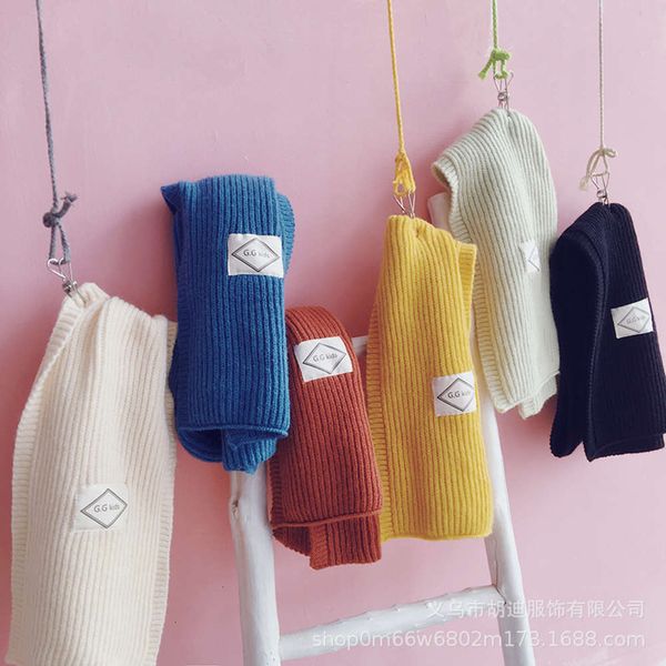 

warm boy's long scarf knitted winter cover korean version lovely baby girl's neck, Red;brown