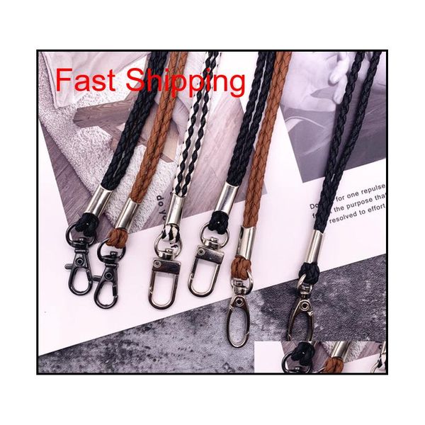 

phone accessories phone leather rope pu braided straps for keys lanyard mobile keychains neck straps anti-theft mobile 6w agixo