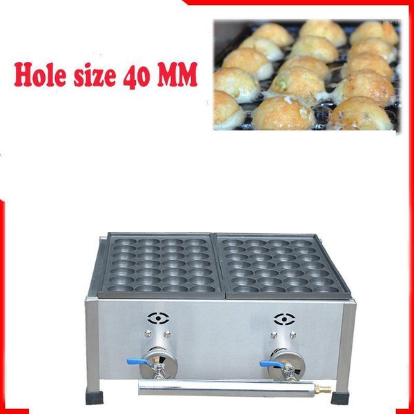 

bread makers gas type two pan 56 holes takoyaki machine meat ball machine1