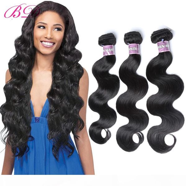 

bd brazilian virgin hair body wave human hair can dye and iron 3 4 bundles one set hair extensions, Black;brown