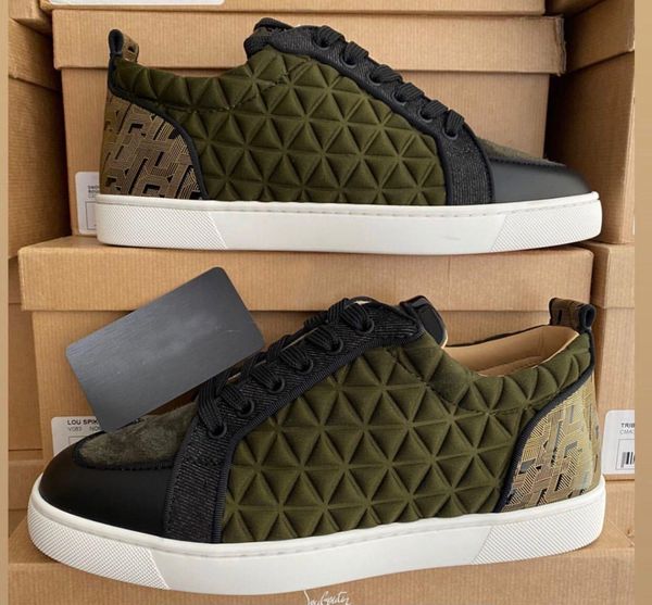 

2020 new luxury design red bottom sneakers rantulow orlato men casual walking outdoor women's sports party wedding gift,eu35-47, Black