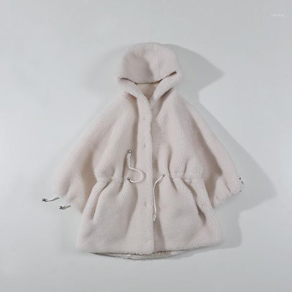 

female 2020 autumn/winter new plum-size hooded medium-length pellet sheep shearling coat1, Black