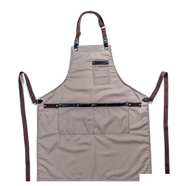 

cooking canvas kitchen apron for woman men chef cafe shop bbq aprons baking res jllszf dh_niceshop
