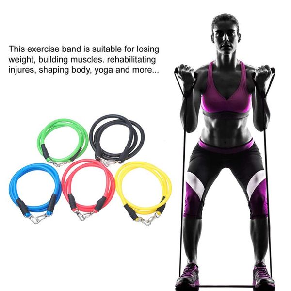 

13pcs/set resistance bands with handles yoga pull rope elastic fitness exercise tube band for home workouts strength training