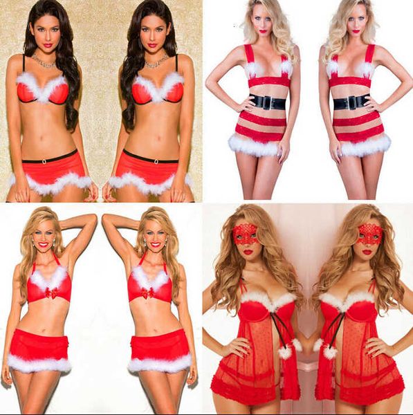 

christmas lace underwear women's lingerie red babydoll dress sleepwear, Black;white