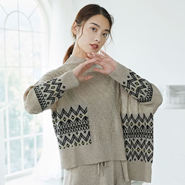 

новая осень зима 2020 половины высокой шеи свитер трикотажа женщин с колющим и неправильной поддержкой и модной шерстью верхней top sweaters, White;black