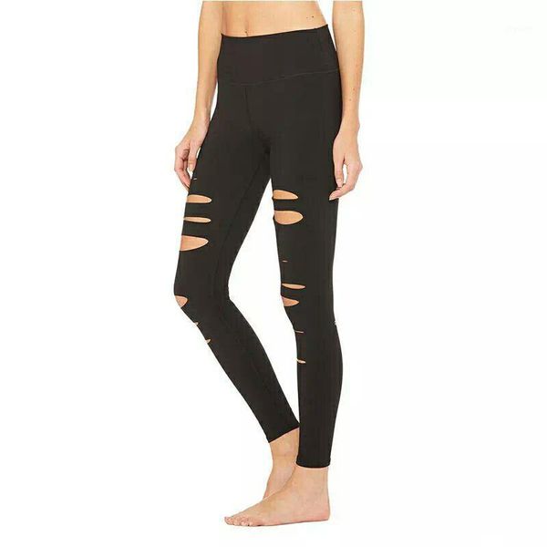 

broken hole leggings for women black work out leggins sporting fitness1