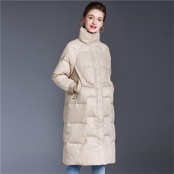 

women's winter jackets coats long brand new design new fashion female down parka coat warm outerwear womens 201006, Black