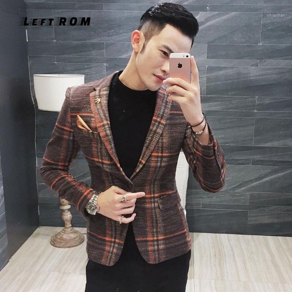 

men blazer designs new arrival men plaid coat vintage party slim fit wool blend blazer styles jacket (size m~3xl)1, White;black