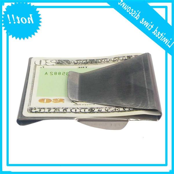 

1 pc rvs metals money clip mode simple silver dollar cash terminal holder wallet for men women