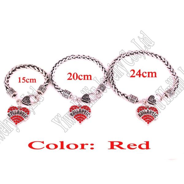 

link, chain three kinds of length a set rhodium plated zinc studded with crystals epileptic heart pendant bracelet, Black