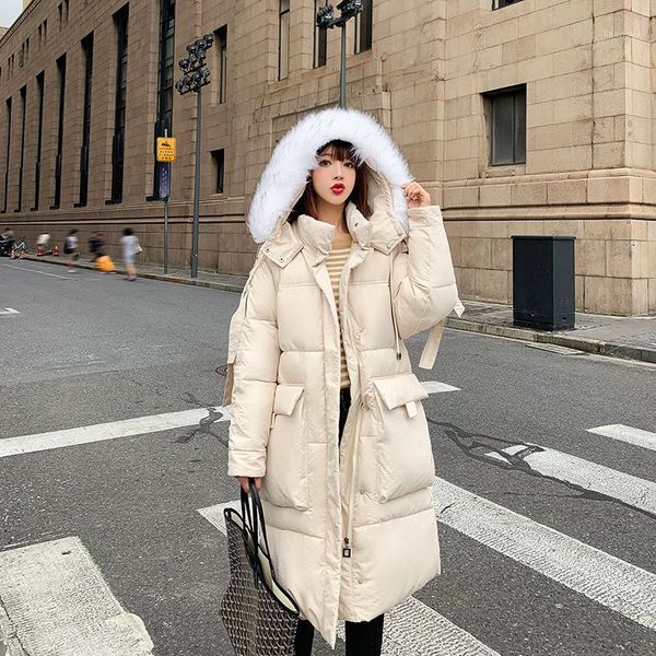 

jacket 2019 winter back season special selling cotton easy down cotton-padded clothes girls long fund overknee loose coat1, Tan;black