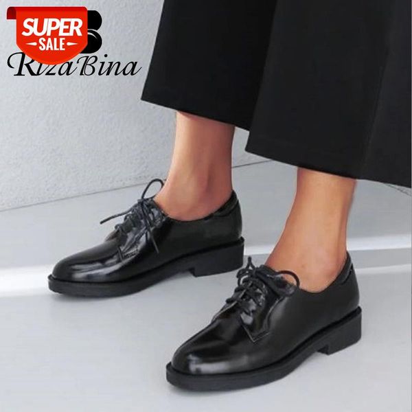 

rizabina women pumps shoes genuine leather cross strap fashion shoes women thick heels neutral style lady footwear size 34-39 #7f3t