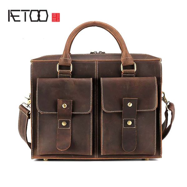 

hbp aetoo crazy horse leather men's handbag leather men's