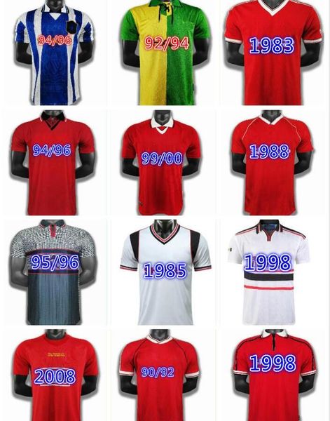 

retro 02 united ronaldo soccer jersey football man giggs scholes beckham cantona solskjaer 06 07 08 94 96 97 98 99 86 88 90, Black;yellow