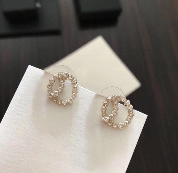 

fashion gold diamond stud earrings des boucles d'oreilles for lady women party wedding lovers gift engagement jewelry for bride with bo, Golden;silver