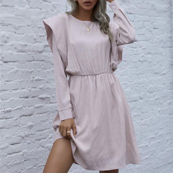 

brand new autumn winter black dress streetwear ruffles a line slim mini dresses women leisure elastic waist dress vestidos mujer, Black;gray