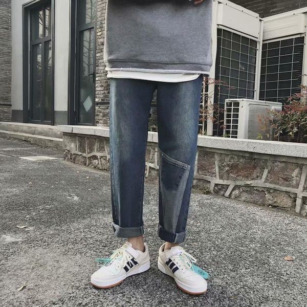 

new jeans men's fashion baggy baggy pants fashion casual pants, Blue