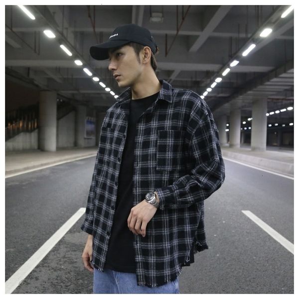

oem custom model dropshipping men plaid shirt