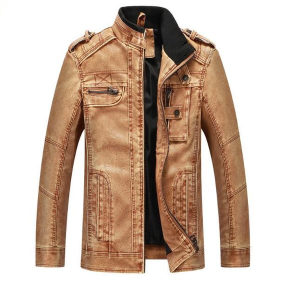 

2021 pu outwear winderbreaker leather jacket from motorcycle jackets plus size 4xl 5xl 4ze2, Black