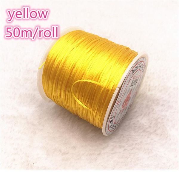 

50m/roll yellow flexible elastic crystal line rope cord for jewelry making beading bracelet wire fishing thread jllfho