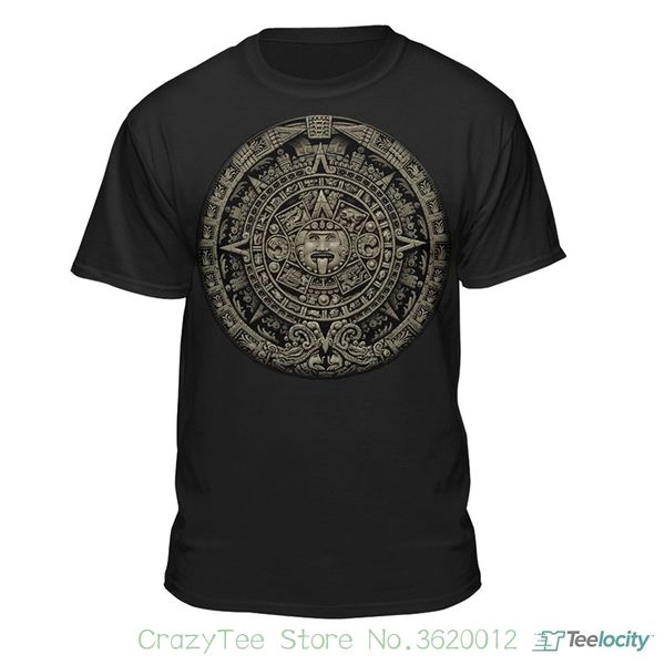 

short sleeve summer t-shirt aztec calendar sun stone mexican art carving maya mayans t-shirt sport hooded sweatshirt hoodie